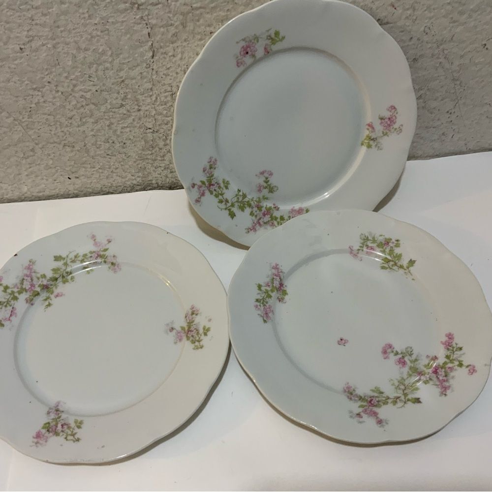 3 salad /Dessert (Sauce) plates by VICTORIA (AUSTRIA) 7 3/8”